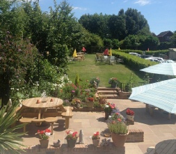 Patio built by us for The Barleycorn Inn, Bishops Waltham. Click here to visit their website